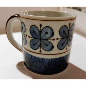 Atomic Starburst Flower Mid Century Speckled Stoneware Coffee Cup Mug Japan